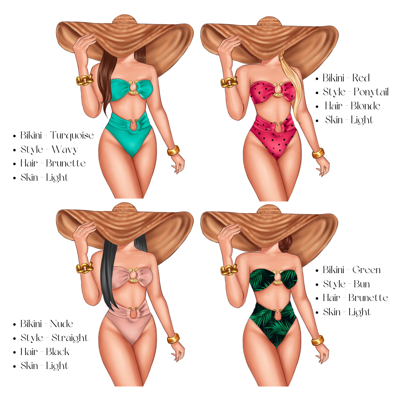 Bikini sticker options 1